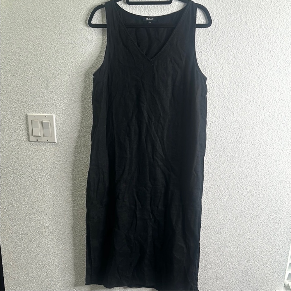 Madewell black linen midi dress - Picture 3 of 4
